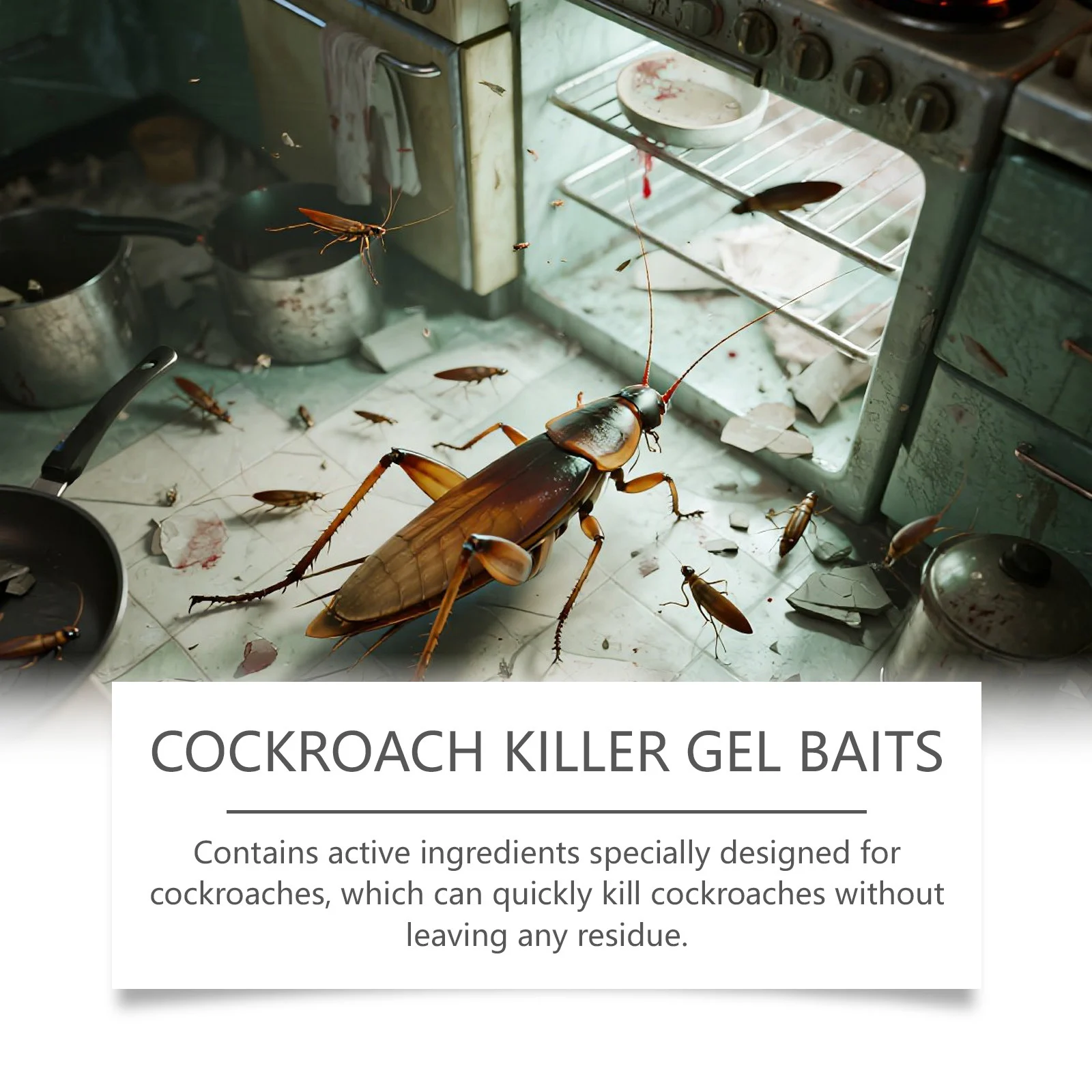 Listen, I Was About to Burn My Kitchen Down. Then I Tried This. 2 Close-up of a MoonSpry gel bait station placed in a kitchen cabinet corner