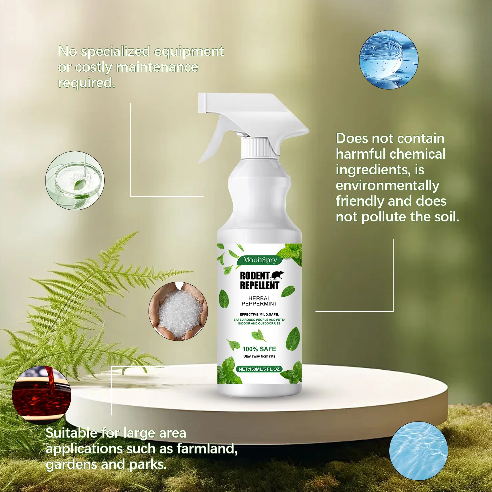 Peppermint Rodent Repellent Spray - Natural Indoor & Outdoor Protection 10 peppermint rodent repellent spray spu802747487224 desc 10