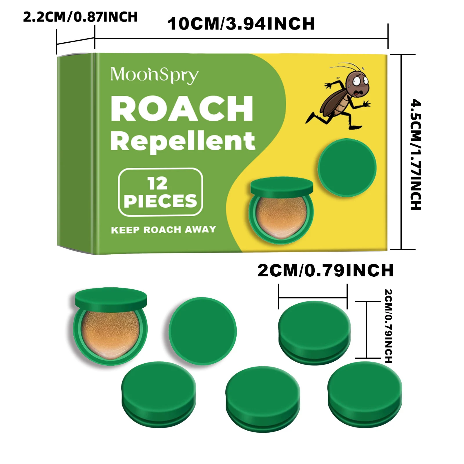 Roach Repellent Bait Traps - 12-Piece Home Infestation Kit 1 roach repellent bait traps spu777098188805 desc 1