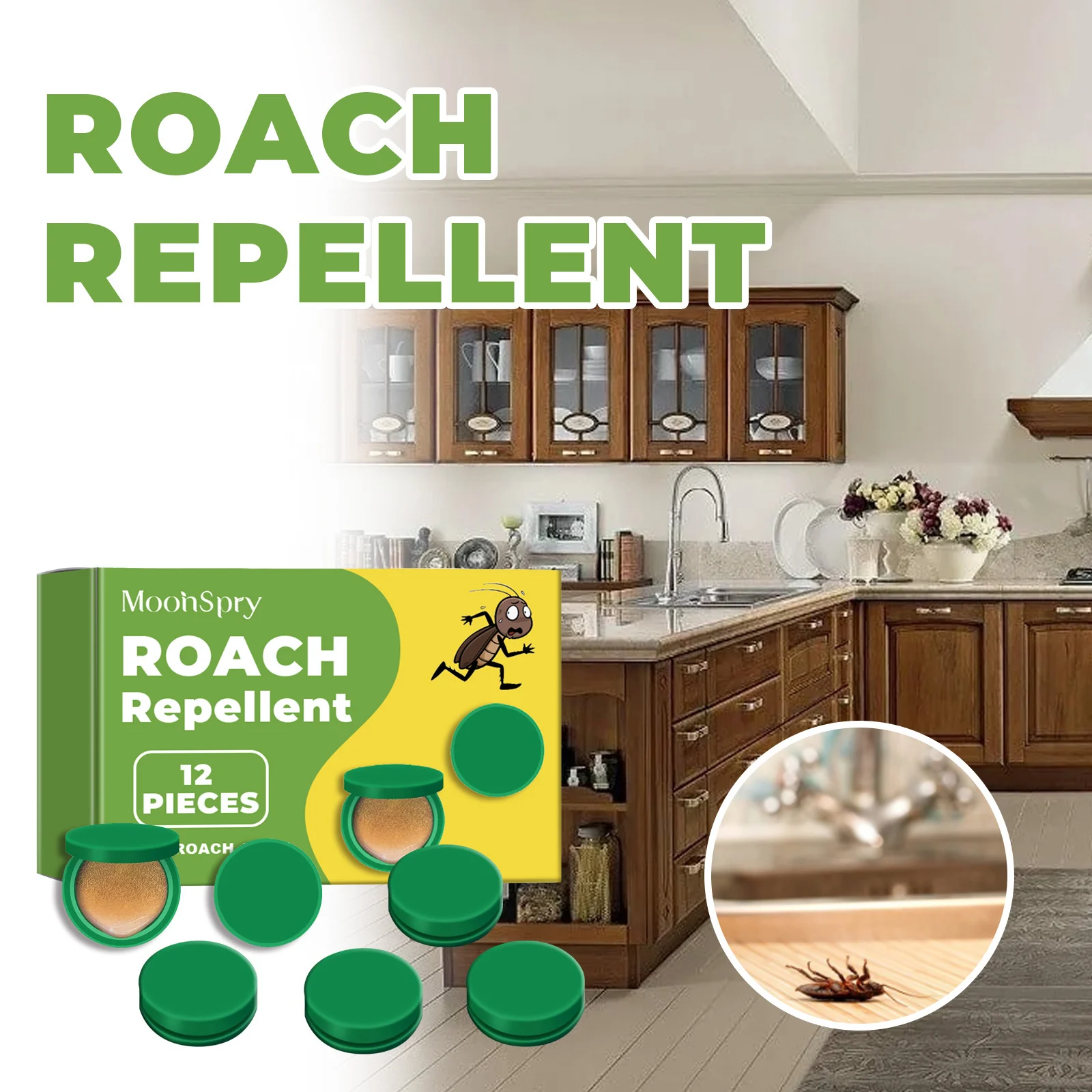 Roach Repellent Bait Traps - 12-Piece Home Infestation Kit 2 roach repellent bait traps spu777098188805 desc 2